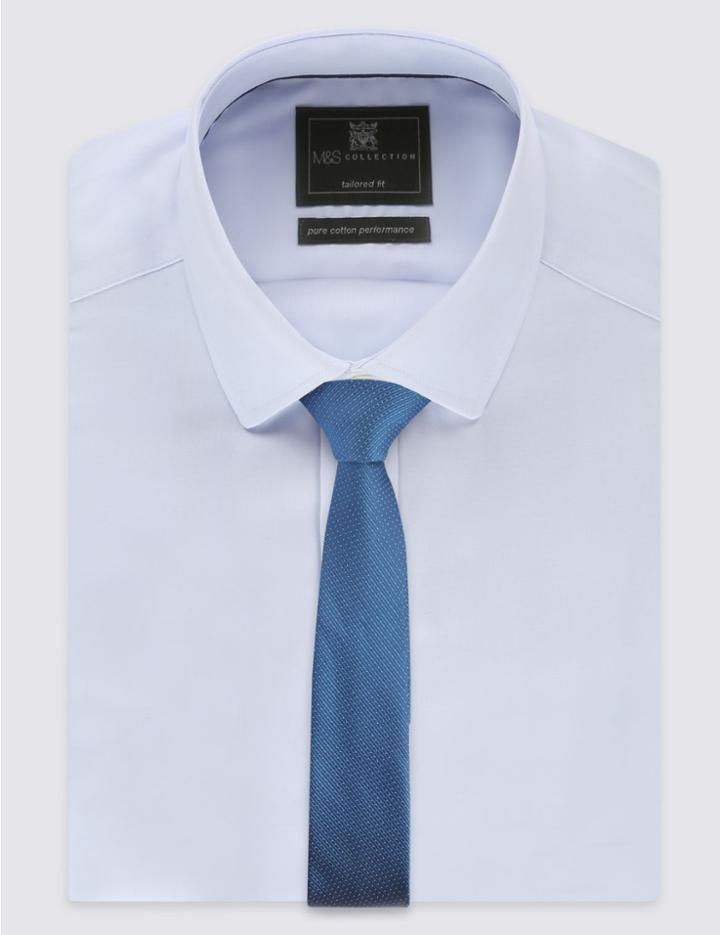 Marks & Spencer Skinny Fit Pindot Tie Prussian