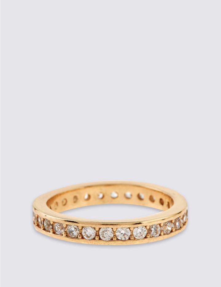 Marks & Spencer Gold Plated Shimmer Band Ring Gold Mix