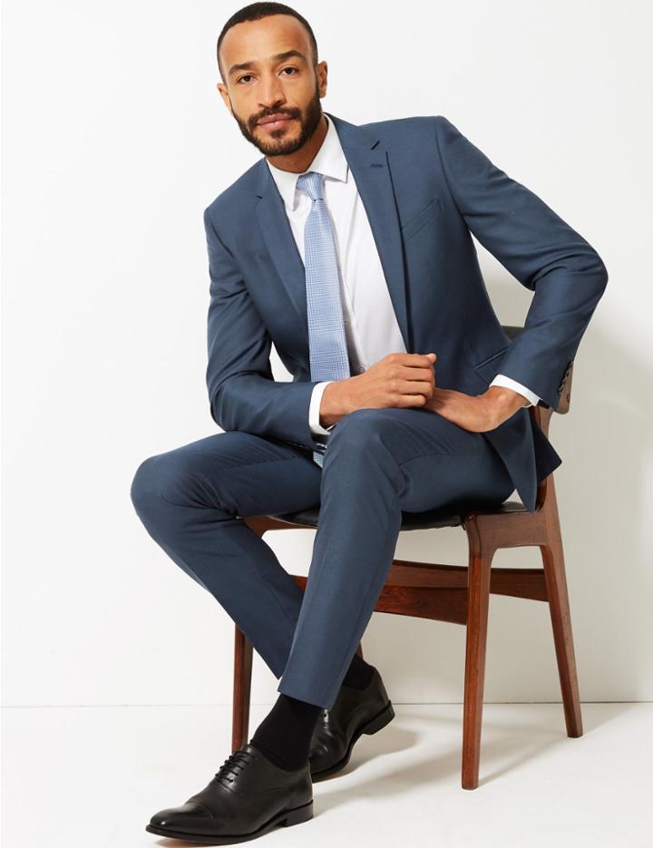 Marks & Spencer Indigo Slim Fit Jacket Indigo