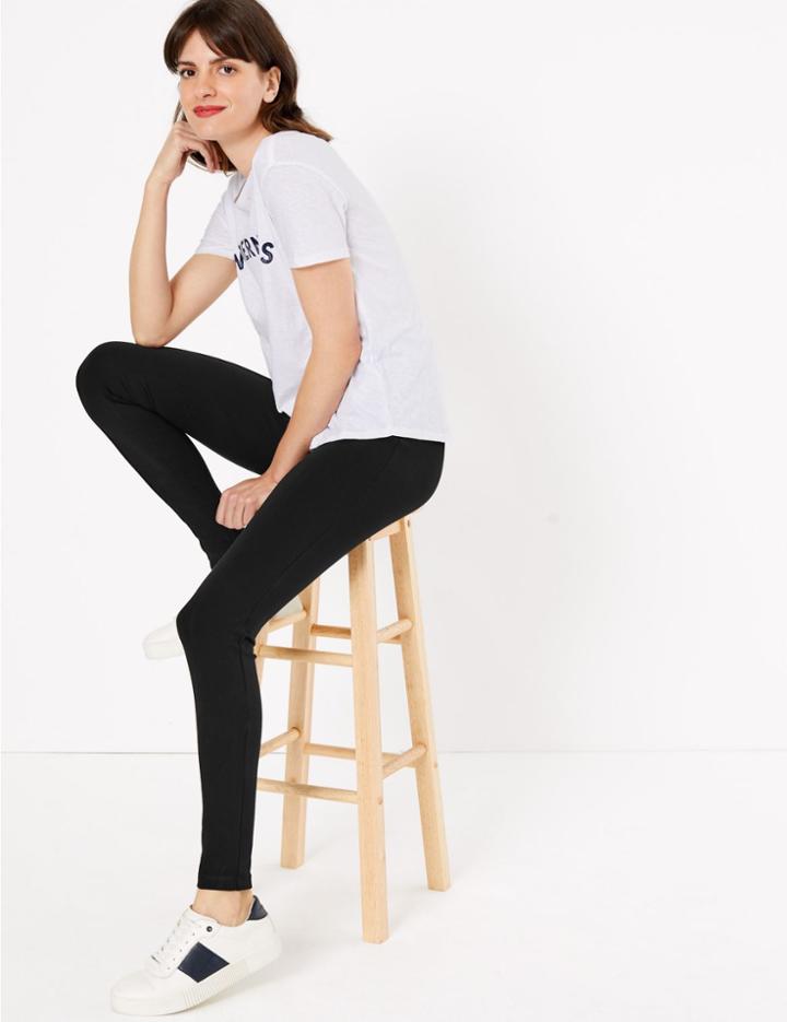 Marks & Spencer High Waist Ankle Grazer Leggings Black