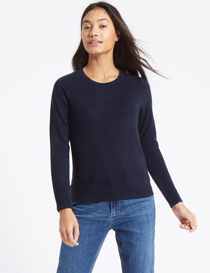 Marks & Spencer Soft Ribbed Round Neck Jumper Dark Navy