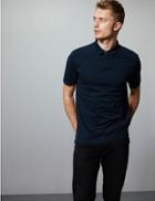 Marks & Spencer Supima&reg; Cotton Slim Fit Polo Shirt Navy