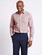 Marks & Spencer Pure Cotton Easy To Iron Tailored Fit Shirt Red