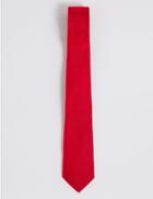Marks & Spencer Pure Silk Satin Twill Tie Red