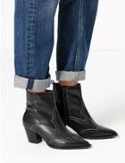 Marks & Spencer Leather Western Ankle Boots