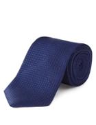 Marks & Spencer Pure Silk Textured Tie Navy