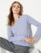 Marks & Spencer Cashmilon&trade; Round Neck Long Sleeve Jumper Cornflower
