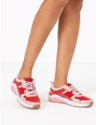 Marks & Spencer Leopard Print Chunky Trainers Red Mix