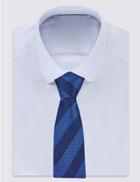 Marks & Spencer Pure Silk Striped Tie Periwinkle
