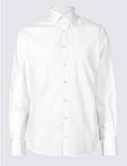 Marks & Spencer Linen Blend Easy To Iron Tailored Fit Shirt White