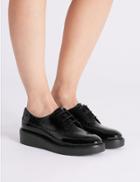 Marks & Spencer Leather Flatform Brogue Shoe Black