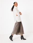 Marks & Spencer Velvet Slip Midi Skirt Mushroom