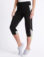 Marks & Spencer Active Cotton Cropped Joggers Black Mix