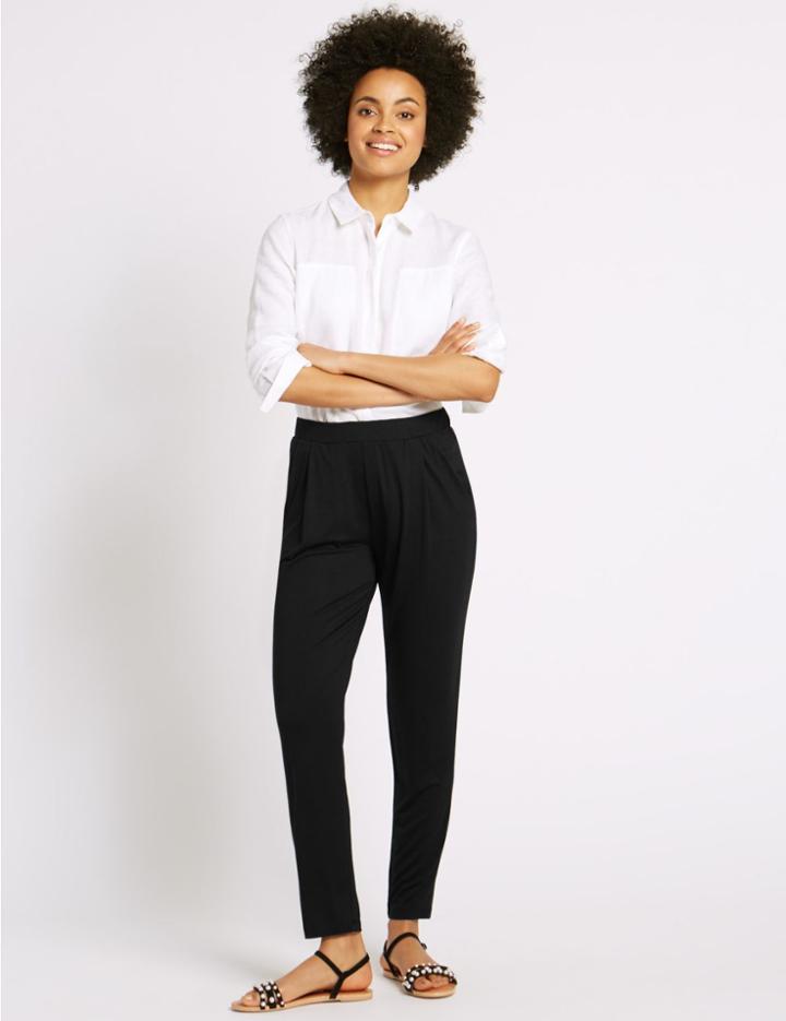 Marks & Spencer Tapered Leg Joggers Black