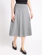 Marks & Spencer Pure Cotton Midi Skirt Grey Mix