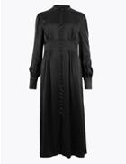 Marks & Spencer Satin Keyhole Fit & Flare Midi Dress Black