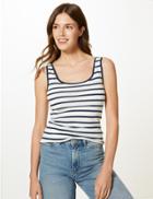 Marks & Spencer Pure Cotton Striped Regular Fit Vest Top Navy Mix