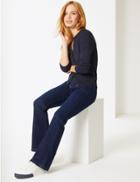 Marks & Spencer Petite Mid Rise Flared Jeans Indigo Mix
