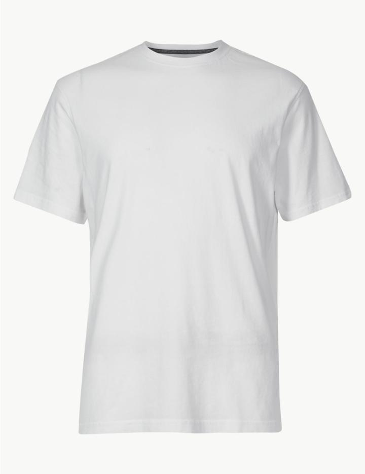 Marks & Spencer Regular Fit Pure Cotton Crew Neck T-shirt White