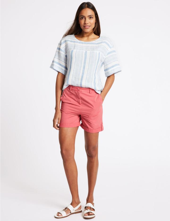 Marks & Spencer Pure Cotton Casual Shorts Pink