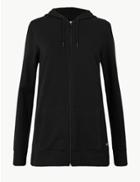Marks & Spencer Cotton Drawstring Hoodie Black
