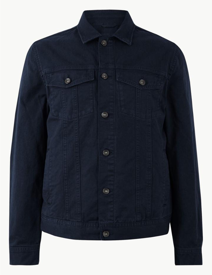 Marks & Spencer Pure Cotton Denim Jacket Navy