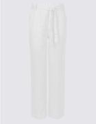 Marks & Spencer Plus Pure Linen Wide Leg Trousers White