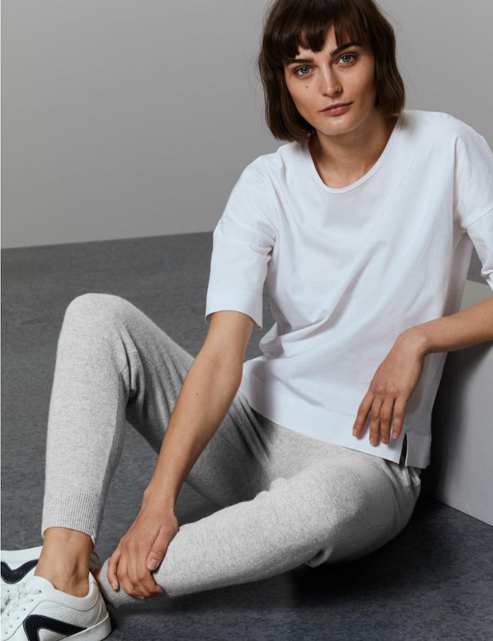 Marks & Spencer Pure Cashmere Joggers Grey Mix