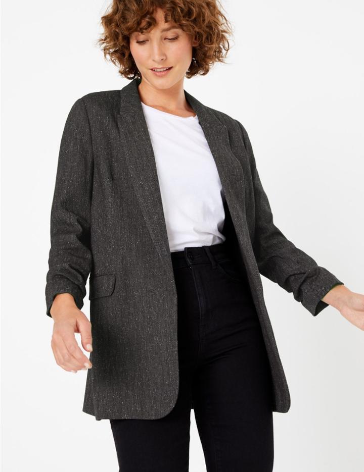 Marks & Spencer Herringbone Crepe Blazer