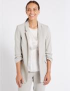 Marks & Spencer Crepe 3/4 Sleeve Blazer Silver Grey