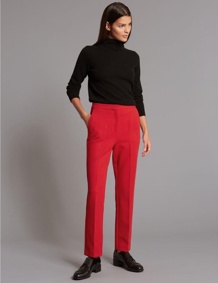 Marks & Spencer Straight Leg Trousers Red