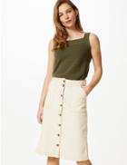 Marks & Spencer Pure Cotton A-line Midi Skirt Ecru