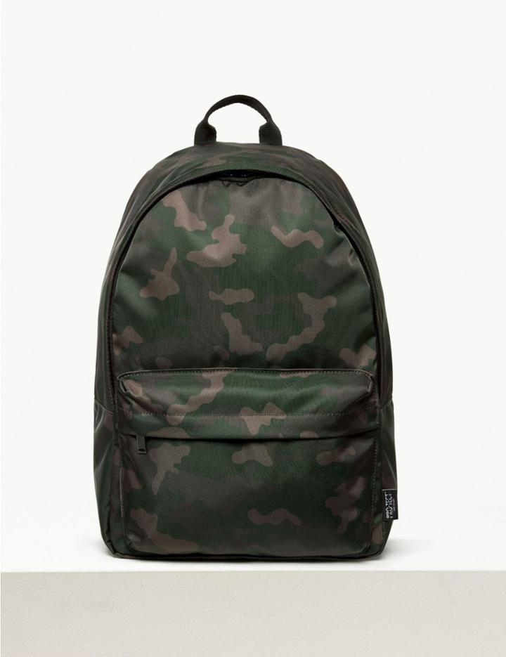 Marks & Spencer Pro-tect&trade; Scuff Resistant Zip Backpack Khaki Mix