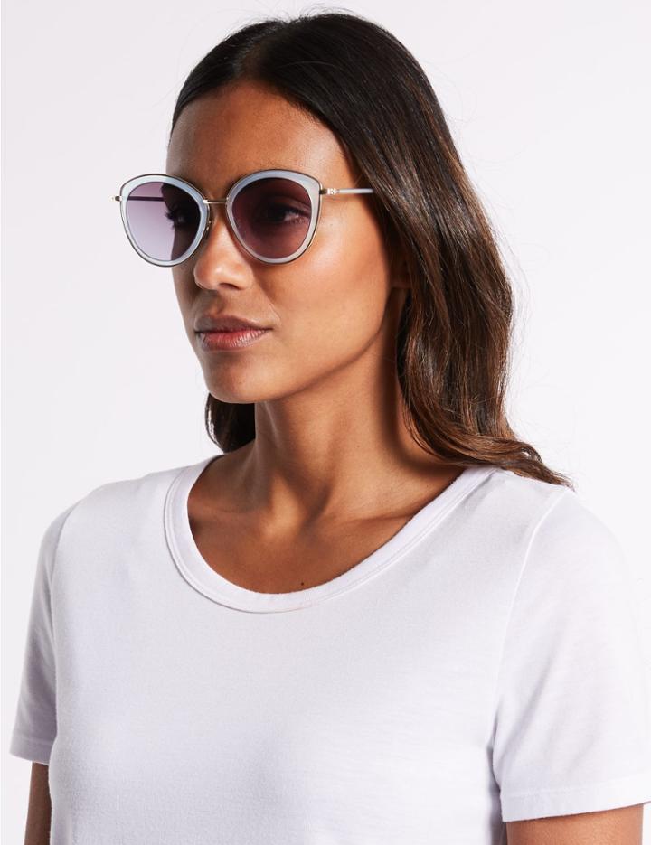 Marks & Spencer Rim Insert Square Sunglasses Silver