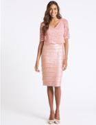 Marks & Spencer Lace Shutter Midi Dress Blush