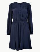 Marks & Spencer Button Detail Mini Dress Navy