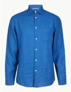 Marks & Spencer Pure Linen Shirt Bright Blue