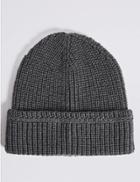 Marks & Spencer Ribbed Beanie Hat Charcoal