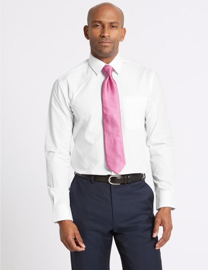 Marks & Spencer 3 Pack Easy To Iron Tailored Fit Shirts White