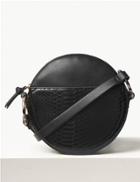 Marks & Spencer Faux Leather Croc Effect Crossbody Bag Black