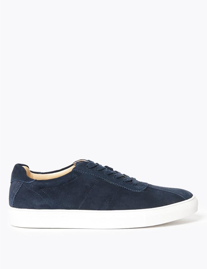 Marks & Spencer Suede Cupped Sole Trainers Navy