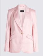 Marks & Spencer Cotton Rich Single Breasted Blazer Sugar Pink