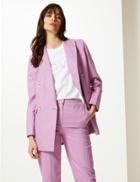 Marks & Spencer Double Breasted Longline Blazer Lilac