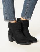 Marks & Spencer Faux Fur Cuff Ankle Boots Black