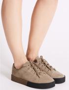 Marks & Spencer Suede Lace-up D-ring Trainers Grey