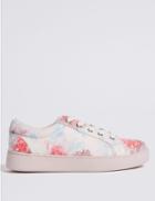 Marks & Spencer Floral Print Trainers White Mix