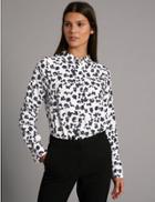 Marks & Spencer Printed Collared Neck Long Sleeve Shirt Ivory Mix