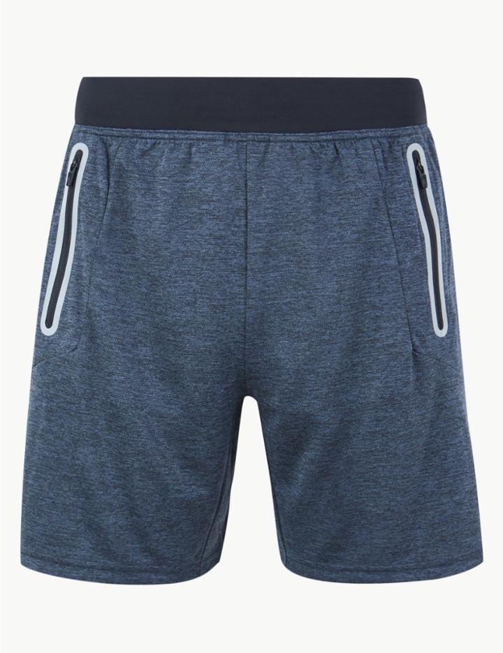 Marks & Spencer Active Zipped Pocket Shorts Charcoal