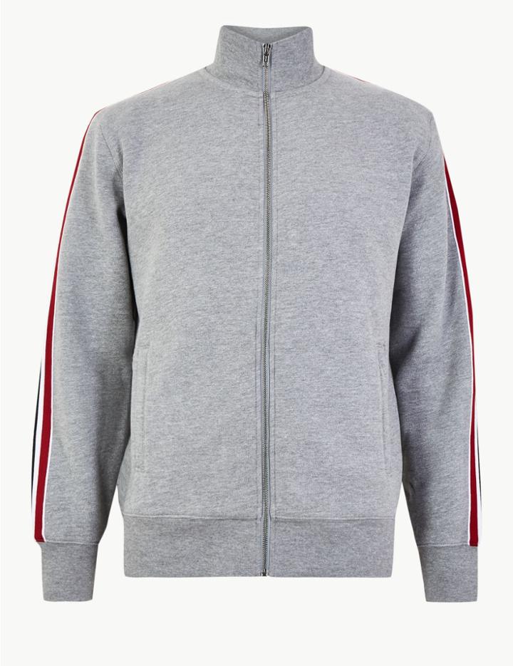 Marks & Spencer Cotton Rich Funnel Neck Sweatshirt