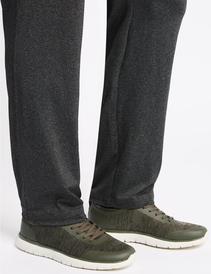 Marks & Spencer Lace-up Trainers Khaki Mix